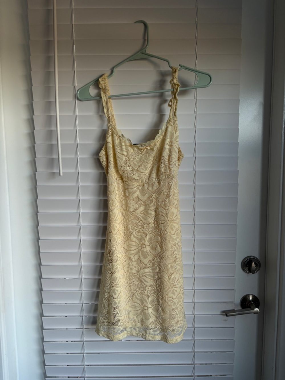 Princess Polly Pale Yellow Lace Mini Dress - Picture 2 of 3